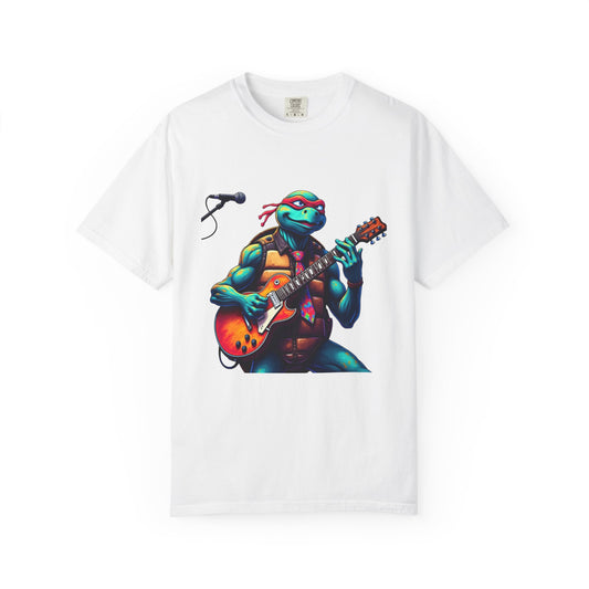 Guitar Playing T-Shirt, Retro Music Tee, Gift for Musicians, Unisex Style, Casual Summer Wear, Graphic Band Shirt